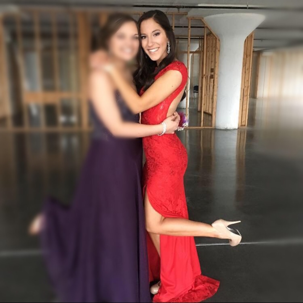 Red lace Prom Dress